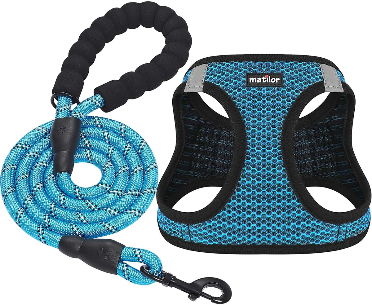 Dog Harness Step-In Breathable Puppy Cat Vest, X-Large, Blue