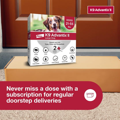 Large Dog Vet-Recommended Flea, Tick & Mosquito Treatment & Prevention | Dogs 21-55 Lbs. | 2-Mo Supply 