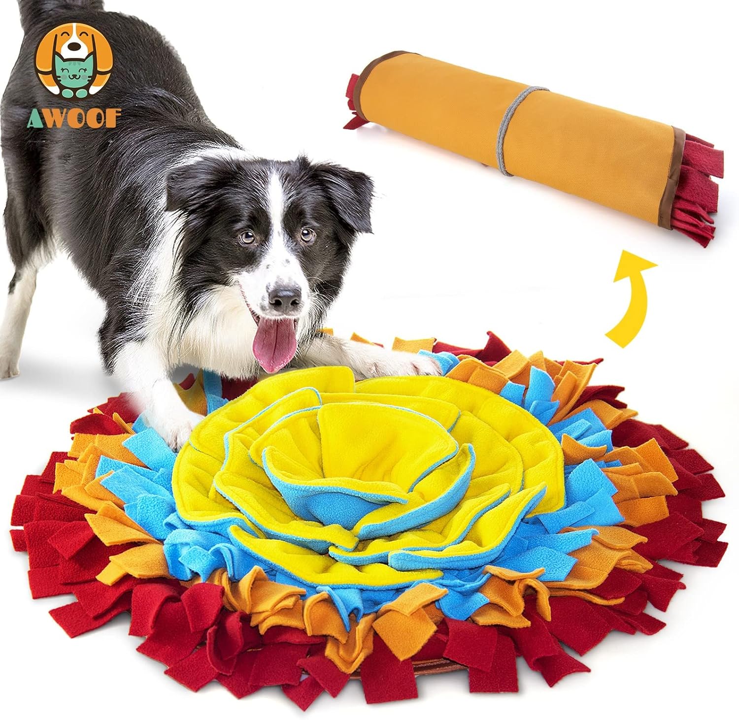 Snuffle Mat for Dogs, Interactive Feed Game for Boredom, Encourages Natural Foraging Skills for Cats Dogs Bowl Travel Use, Dog Treat Dispenser Indoor Outdoor Stress Relief 