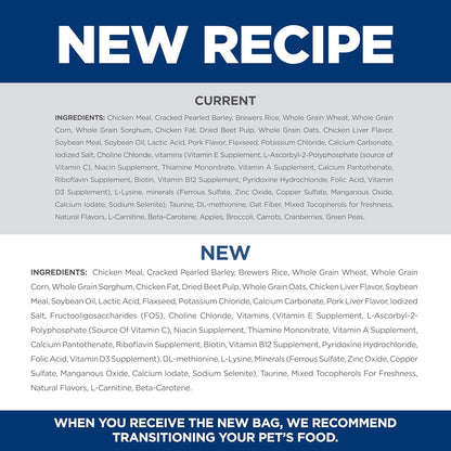 Adult 7+, Senior Adult 7+ Premium Nutrition, Small Kibble, Dry Dog Food, Chicken, Brown Rice, & Barley, 15 Lb Bag