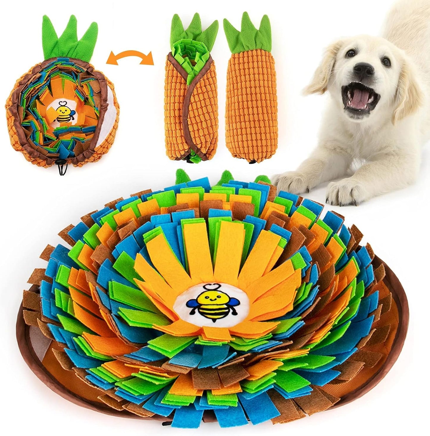 Snuffle Mat for Dogs, Interactive Feed Game for Boredom, Encourages Natural Foraging Skills for Cats Dogs Bowl Travel Use, Dog Treat Dispenser Indoor Outdoor Stress Relief 