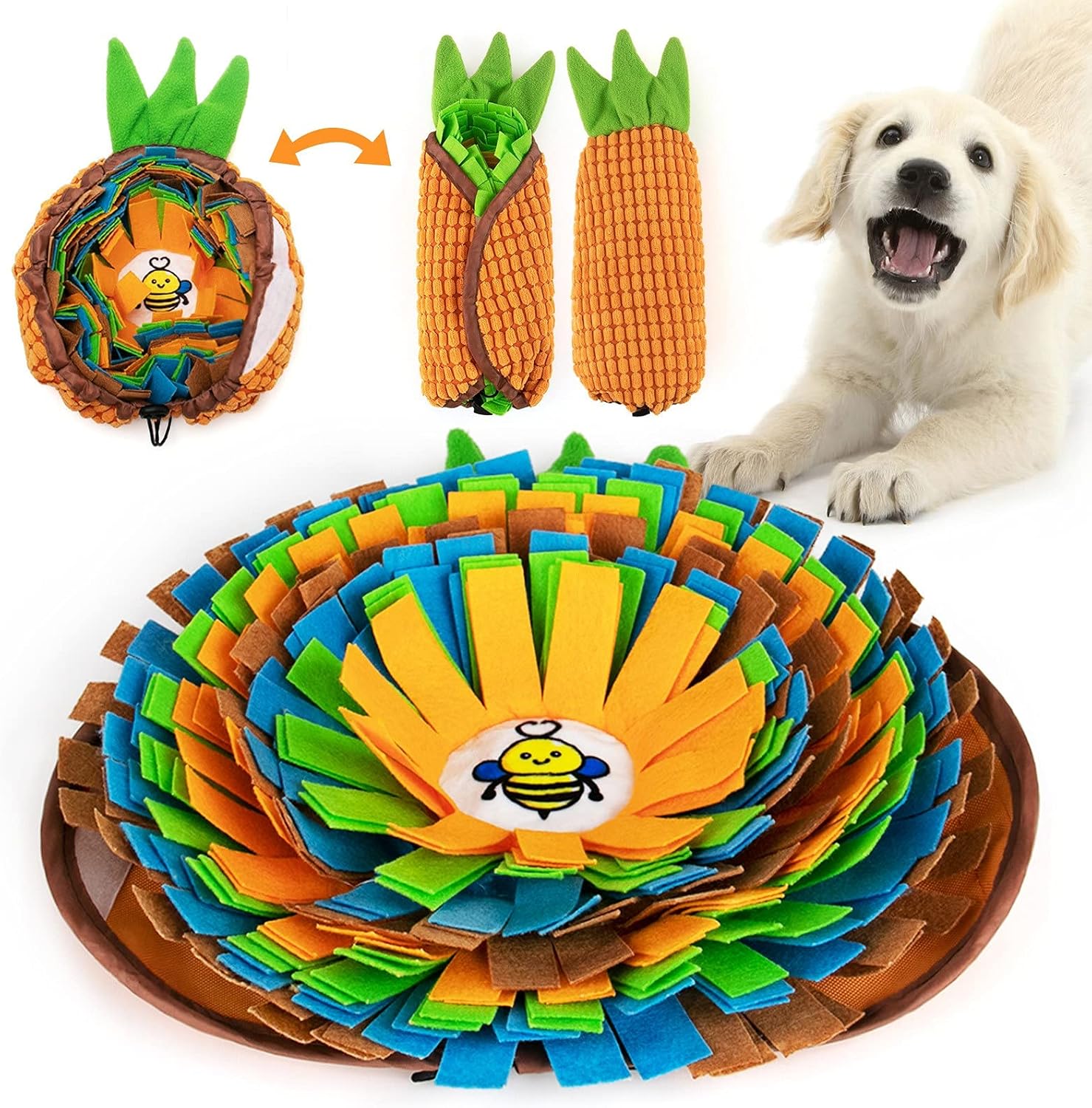 Snuffle Mat for Dogs, Interactive Feed Game for Boredom, Encourages Natural Foraging Skills for Cats Dogs Bowl Travel Use, Dog Treat Dispenser Indoor Outdoor Stress Relief 