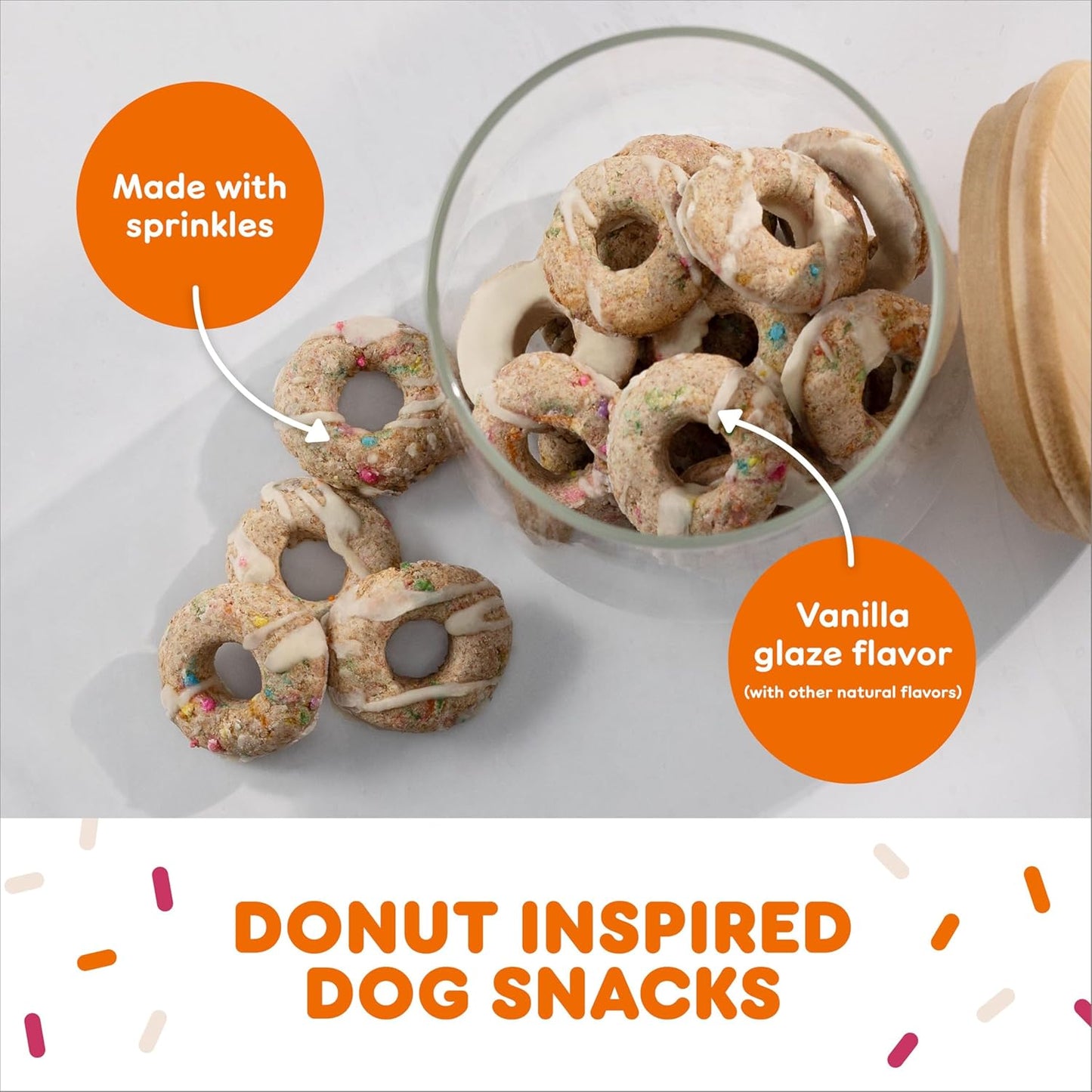 Dunkin' Vanilla Glaze Flavor Dog Biscuits with Other Natural Flavors, 8 Oz Bag