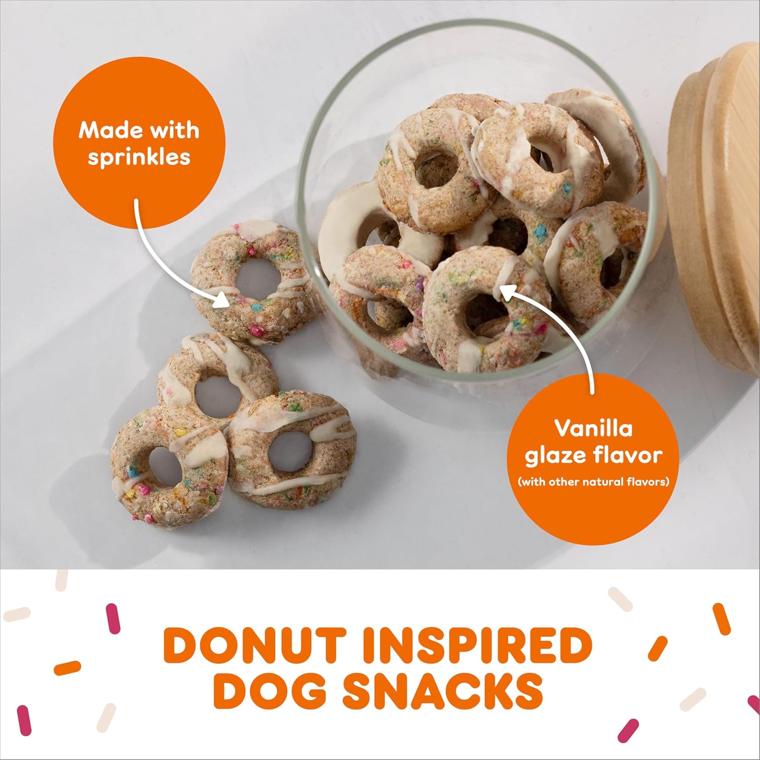 Dunkin' Vanilla Glaze Flavor Dog Biscuits with Other Natural Flavors, 8 Oz Bag