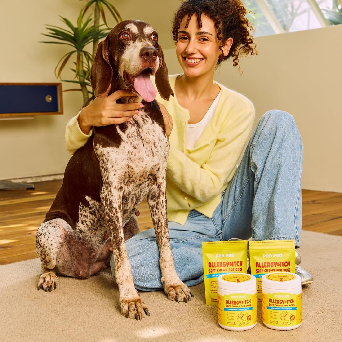 Dog Allergy Chews - Anti-Itch & Itchy Skin Support for Dogs, Probiotics & Omega 3 (Fish Oil) for Immune & Gut Health - Peanut Butter Flavor - 180 Soft Chews