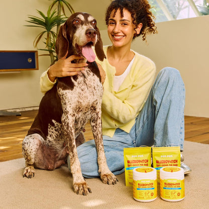 Dog Allergy Chews - Anti-Itch & Itchy Skin Support for Dogs, Probiotics & Omega 3 (Fish Oil) for Immune & Gut Health - Peanut Butter Flavor - 180 Soft Chews