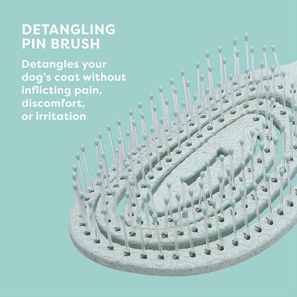 Biosilk for Pets Eco-Friendly Detangling Pin Brush for Dogs in Mint Green | Easy to Hold Ergonomic Handle Dog Brushes, Wet or Dry Dog Hair Brush, Light Blue (Ff12806),Gray/Black