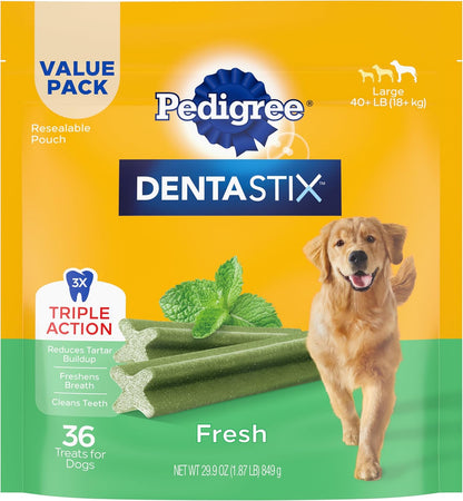 Pedigree Dentastix Large Dog Treats, Original, Beef & Fresh, 2.73 Lb. Variety Pack (51 Treats Total)