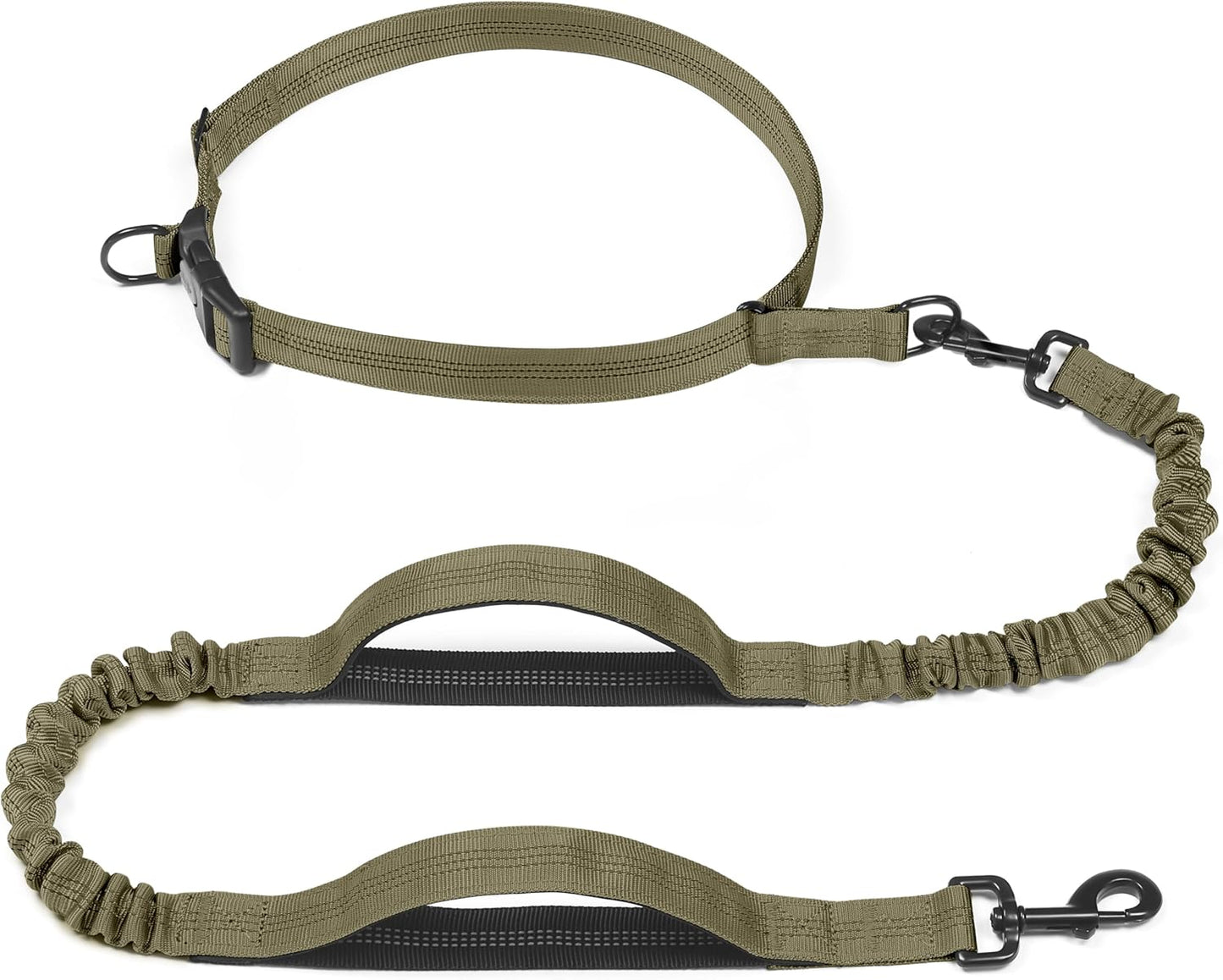 Retractable Hands Free Dog Leash - Dual Handle Bungee Waist Leash for Small, Medium and Large Dogs (Medium/Large, 25-150 Lbs, Orange)