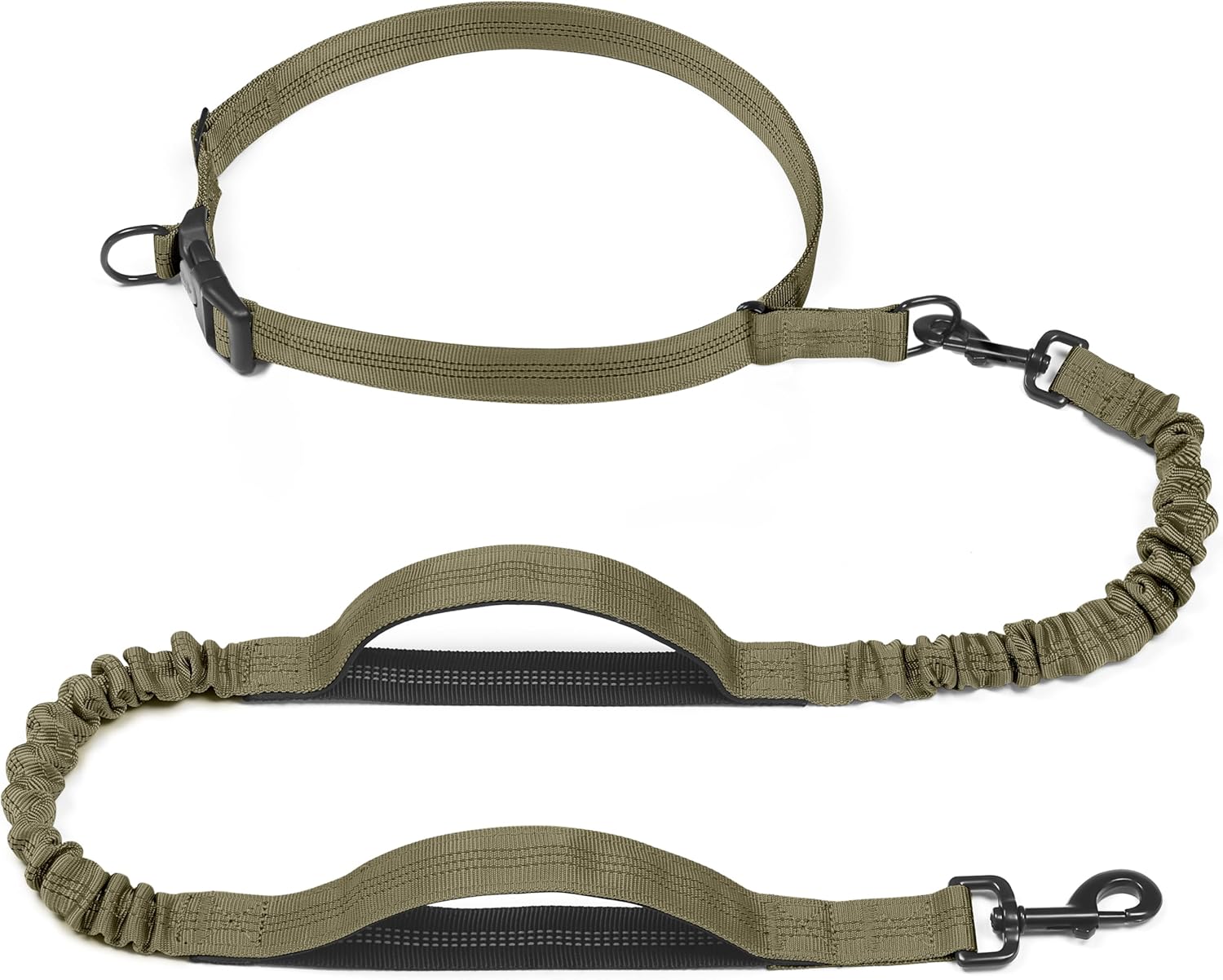 Retractable Hands Free Dog Leash - Dual Handle Bungee Waist Leash for Small, Medium and Large Dogs (Medium/Large, 25-150 Lbs, Orange)