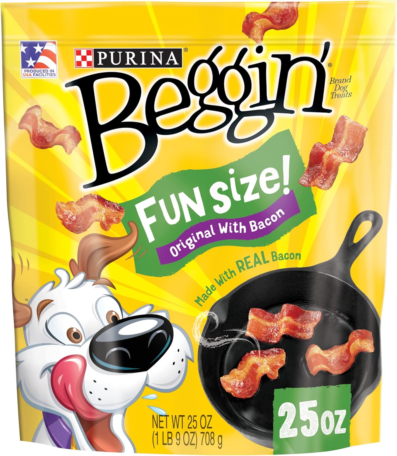 Purina Beggin' Strips With Real Bacon, Fun Size Original Bacon Flavor - 25 oz. Pouch