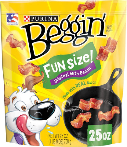 Purina Beggin' Strips With Real Bacon, Fun Size Original Bacon Flavor - 25 oz. Pouch
