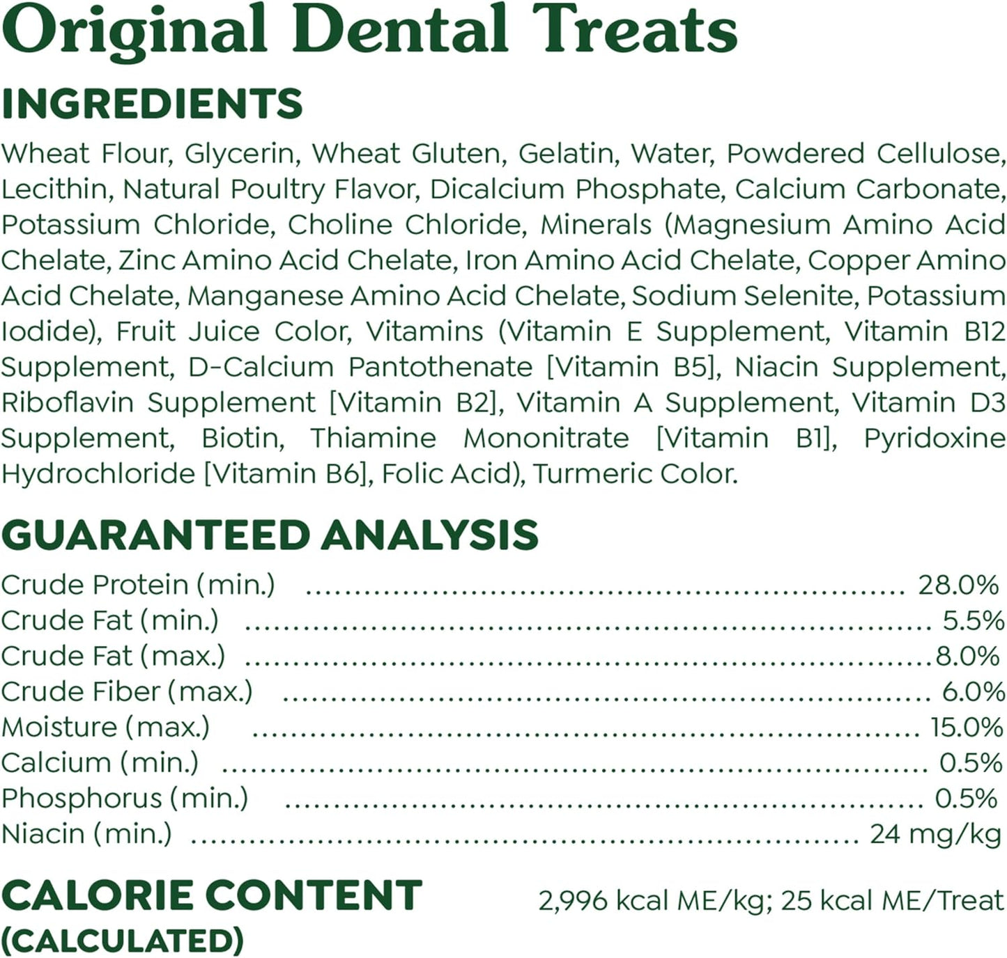 Original Teenie Dental Dog Treats, 12 Oz. Pack (43 Treats)