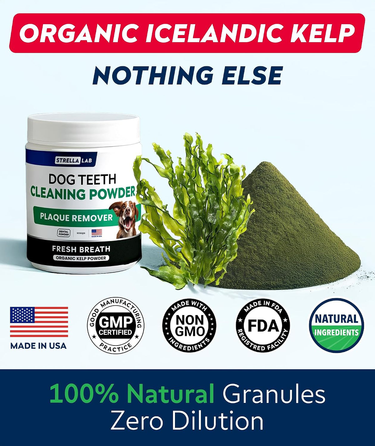 Advanced Dog Dental Powder Breath Freshener, Dog Teeth Cleaning