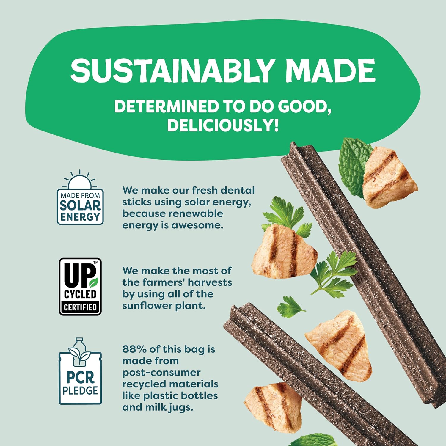 Dental Treats for Dogs, a Cluck a Day (32 Sticks) - Supports Digestion for Teeth Cleaning & Fresh Breath - Dog Bones Dental Chews Free from Grain, Corn & Soy