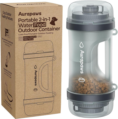33.5Oz Portable Dog Water Bottle for Travel Hydration & Food Feeder