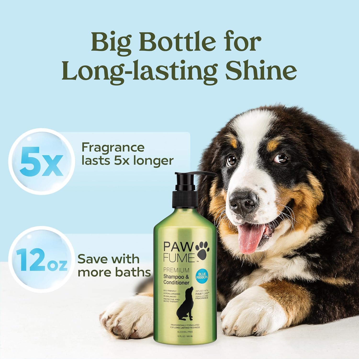PAWFUME Dog Shampoo and Conditioner, Blue Ribbon, 1-Pack