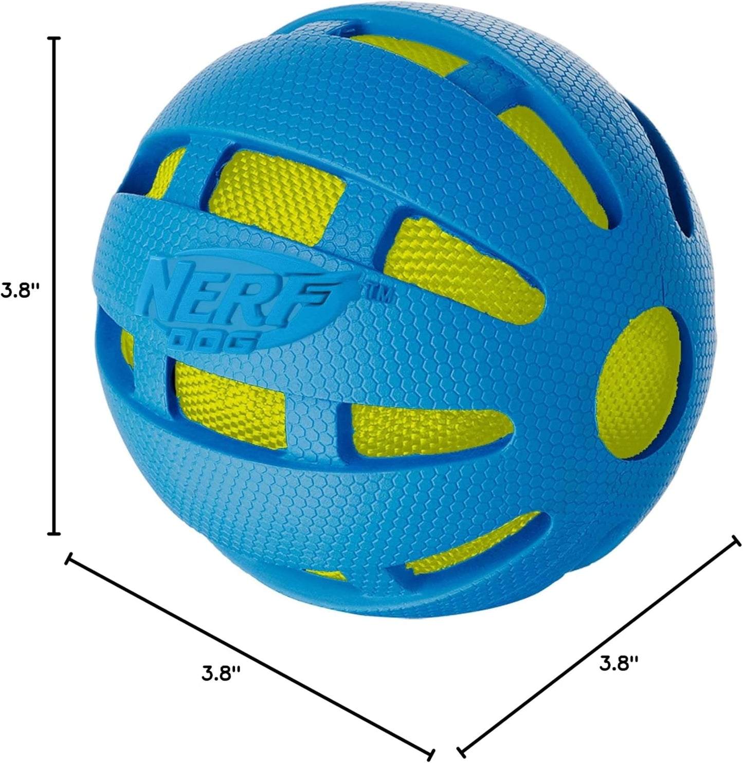 NERF 3.8In TPR Squeak and Crunch Ball – Blue