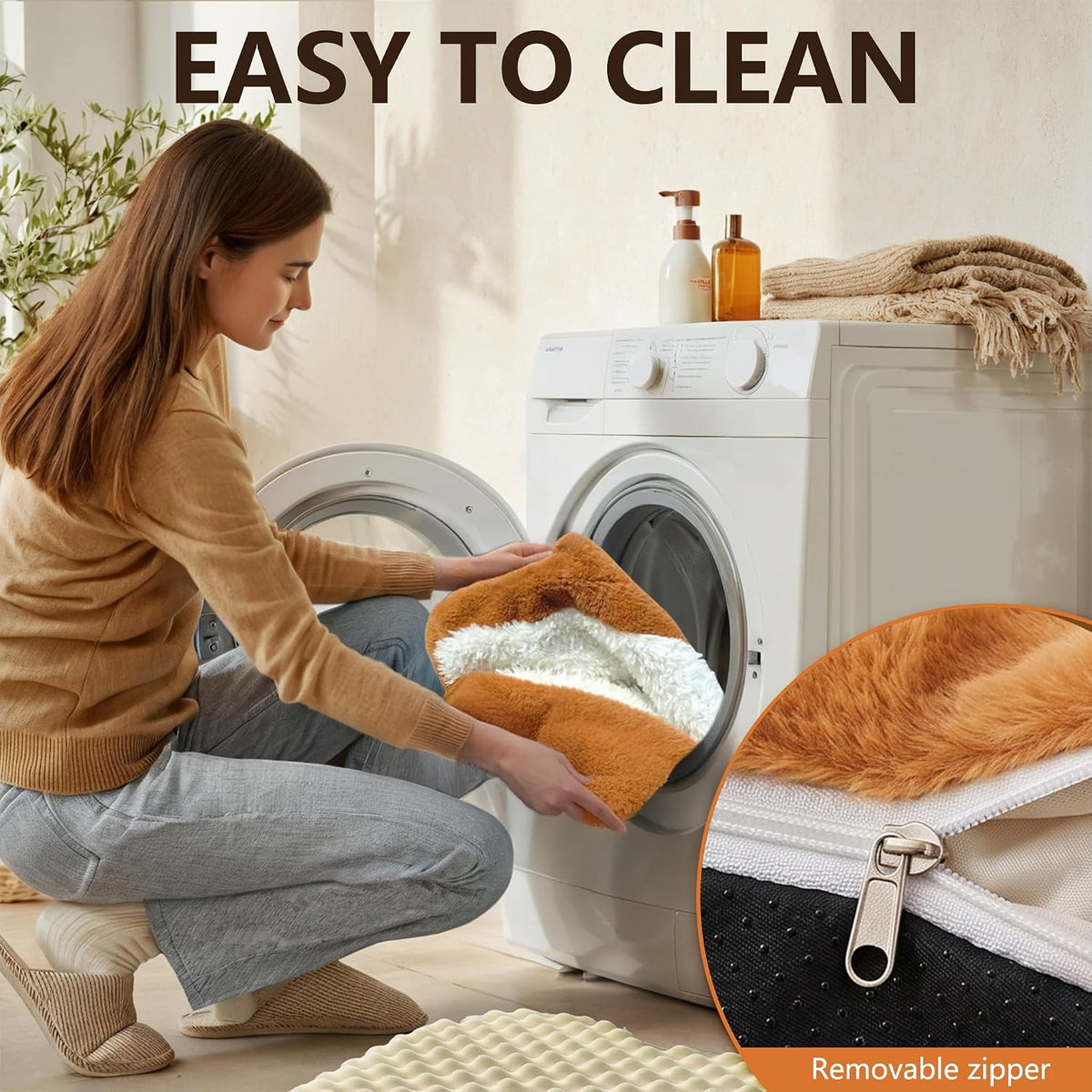 Toast Shaped Dog Bed Mats with Orthopedic Foam, Machine Washable Non-Slip Pet Bed