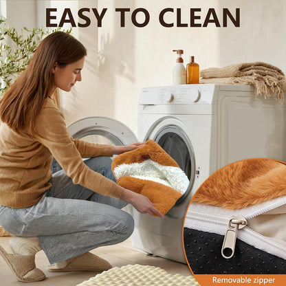 Toast Shaped Dog Bed Mats with Orthopedic Foam, Machine Washable Non-Slip Pet Bed