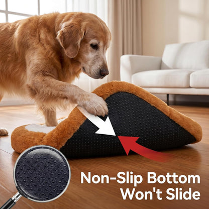 Toast Shaped Dog Bed Mats with Orthopedic Foam, Machine Washable Non-Slip Pet Bed