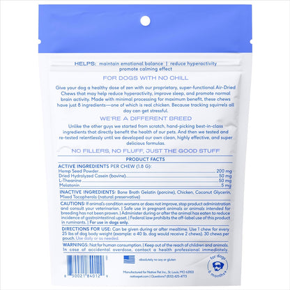 Calming Chews for Dogs - Melatonin for Dogs Anxiety Relief - Grain Free All Natural Hemp Calming Treats & L-Theanine Helps Manage Stress & Separation Anxiety - Puppy Sleep Aid - 30 Chews