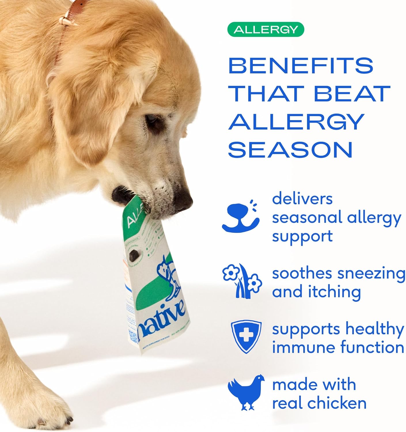 Dog Allergy Chews - Dog Allergy Relief with Probiotics and Colostrum for Itchy Skin Relief to Support Seasonal Allergy and Healthy Immune System - All Natural Anti-Histamine - 30 Chews