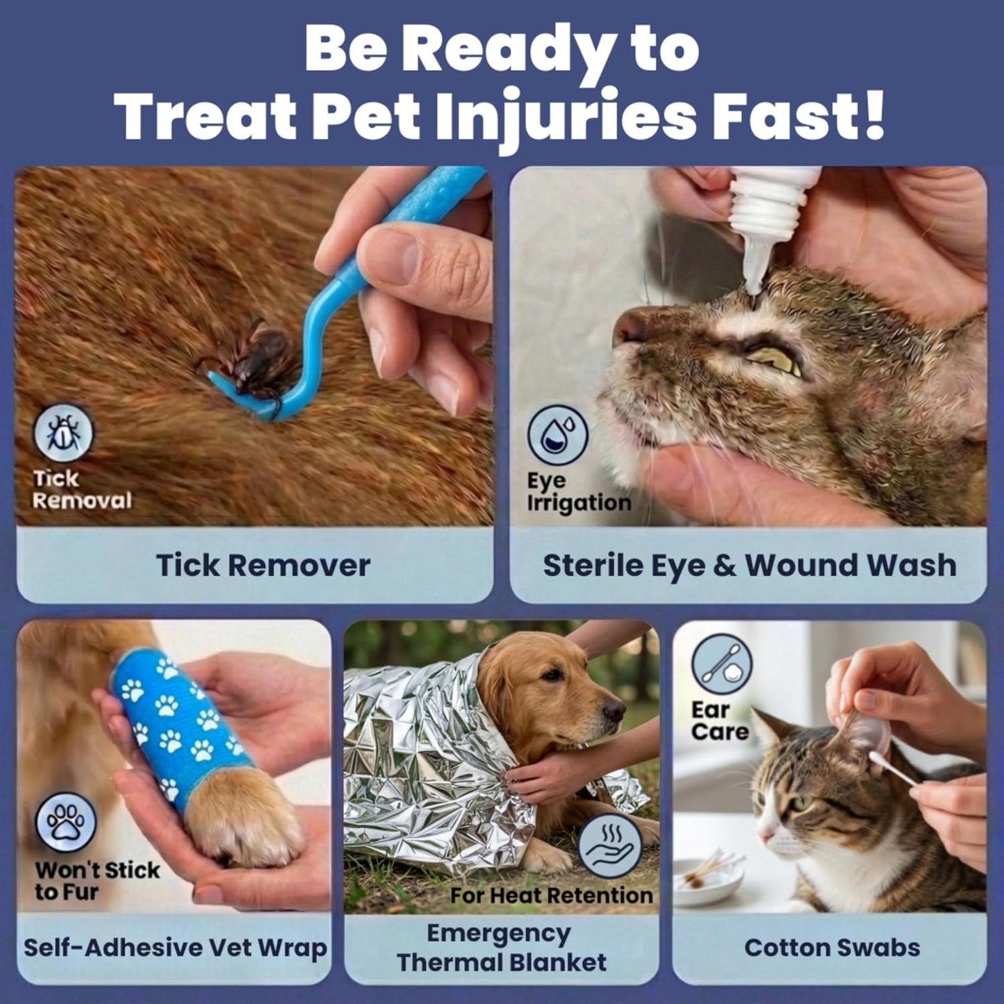 Dog First Aid Kit - Vet-Approved Emergency Kit for Dogs & Cats - Travel