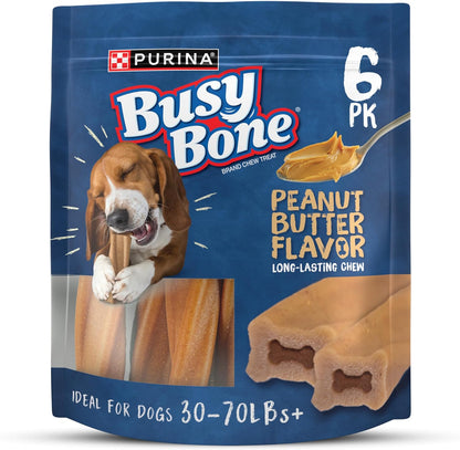 Purina Busy Bone Adult Dog Chew Bone Treats, Peanut Butter 
