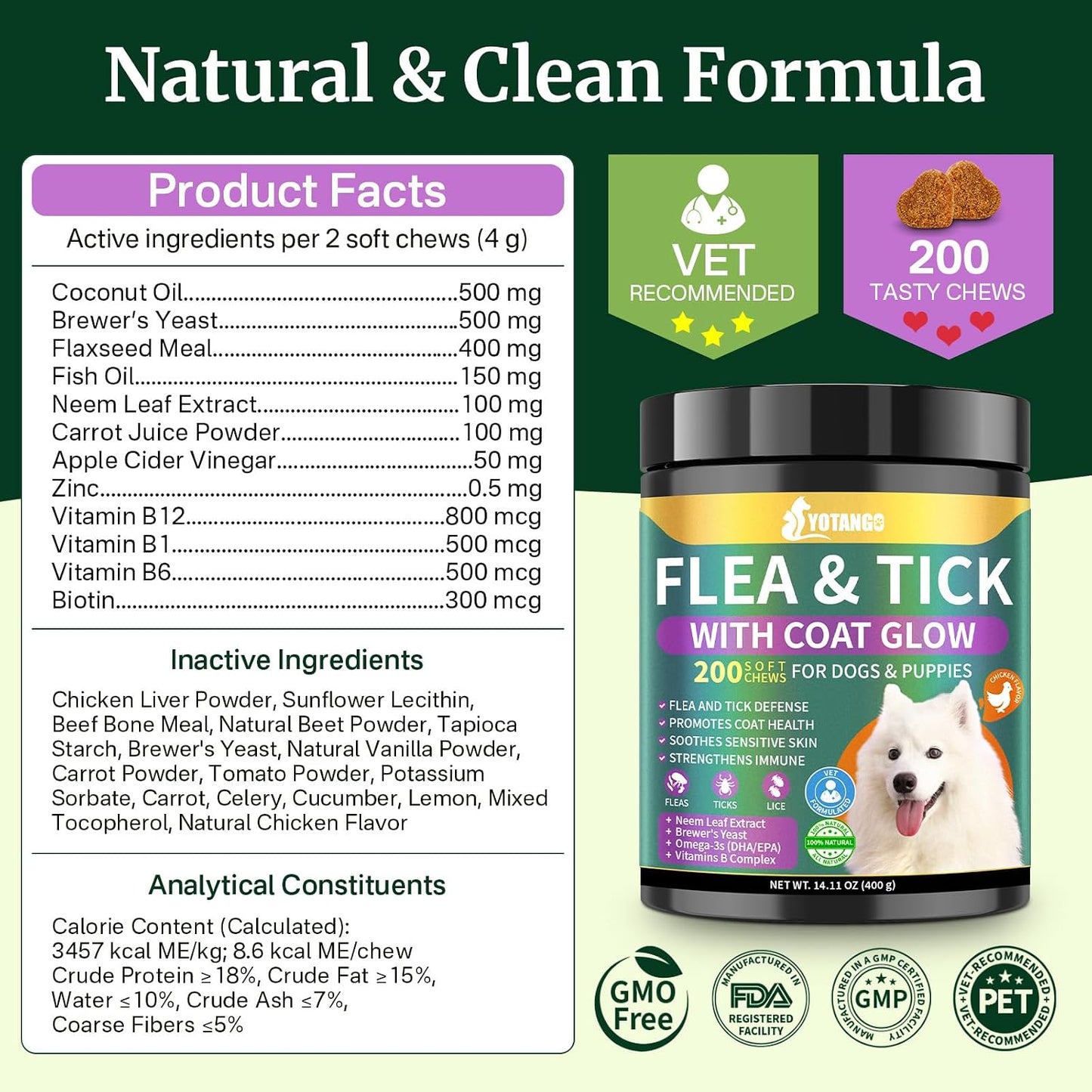 Flea and Tick Prevention for Dogs Chewables, Dog Flea and Tick Treatment