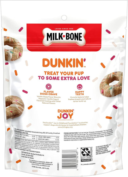 Dunkin' Vanilla Glaze Flavor Dog Biscuits with Other Natural Flavors, 8 Oz Bag