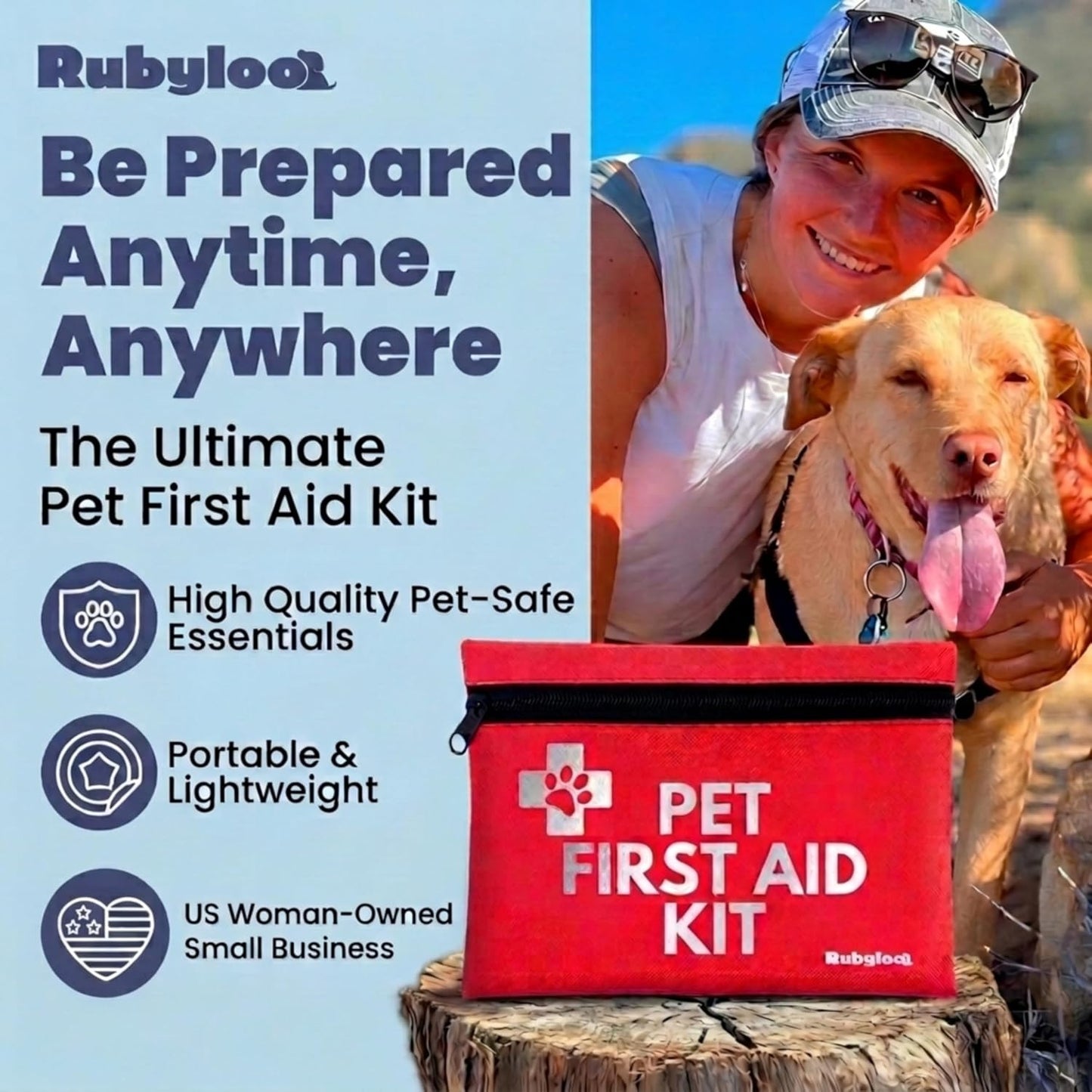 Dog First Aid Kit - Vet-Approved Emergency Kit for Dogs & Cats - Travel