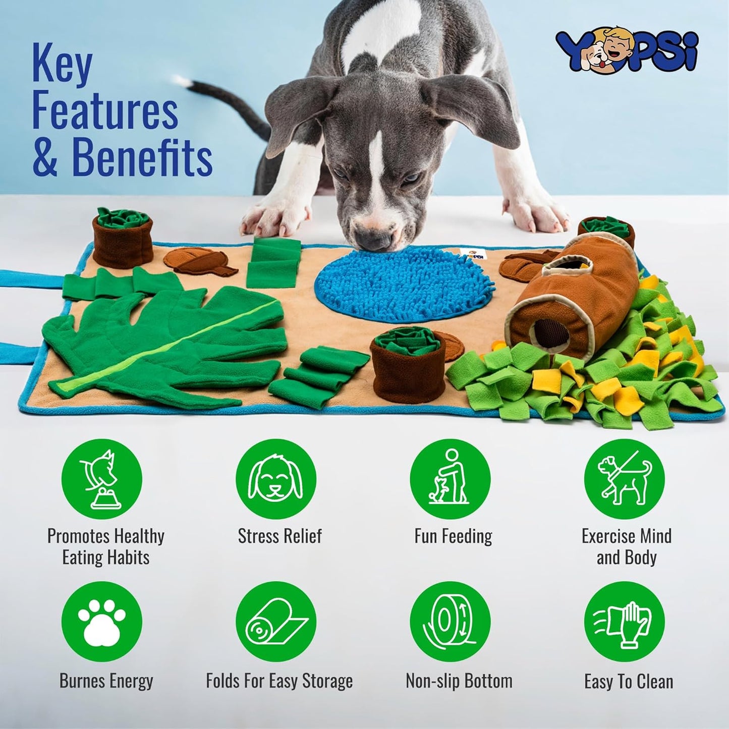 Snuffle Mat for Dogs Large Breed 39.4''X23.6''- Interactive Dog Toys for Boredom - Sniff Mat - Mental Stimulation - Enrichment Toys