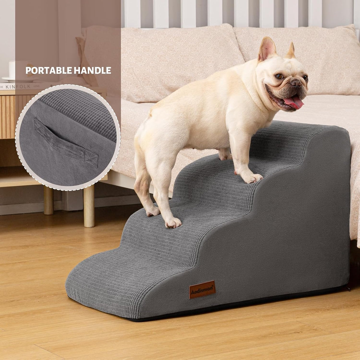 Dog Steps for Bed or Couch,3 & 4-Step Pet Stairs Ramp 