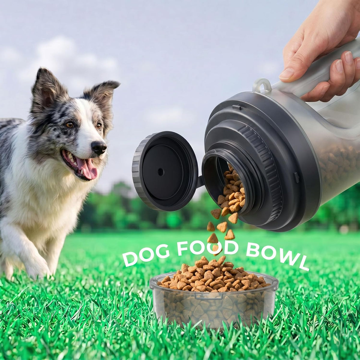 33.5Oz Portable Dog Water Bottle for Travel Hydration & Food Feeder