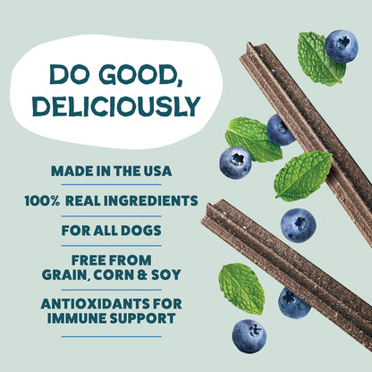 Dental Treats for Dogs, the Tooth Berry - Healthy Dental Sticks with Immune Support for Teeth Cleaning & Fresh Breath - Free from Grain, Corn & Soy