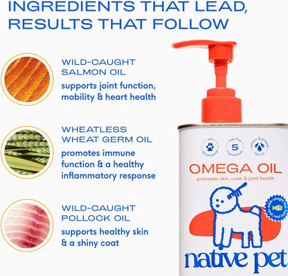 Omega 3 Fish Oil for Dogs & Cats - Promotes Healthy Skin, Shiny Coat, & Strong Joints - Made with Wild Alaskan Salmon Oil for Dogs – Tasty, Fast-Absorbing Omega 3 6 9 Liquid Supplement-16Oz