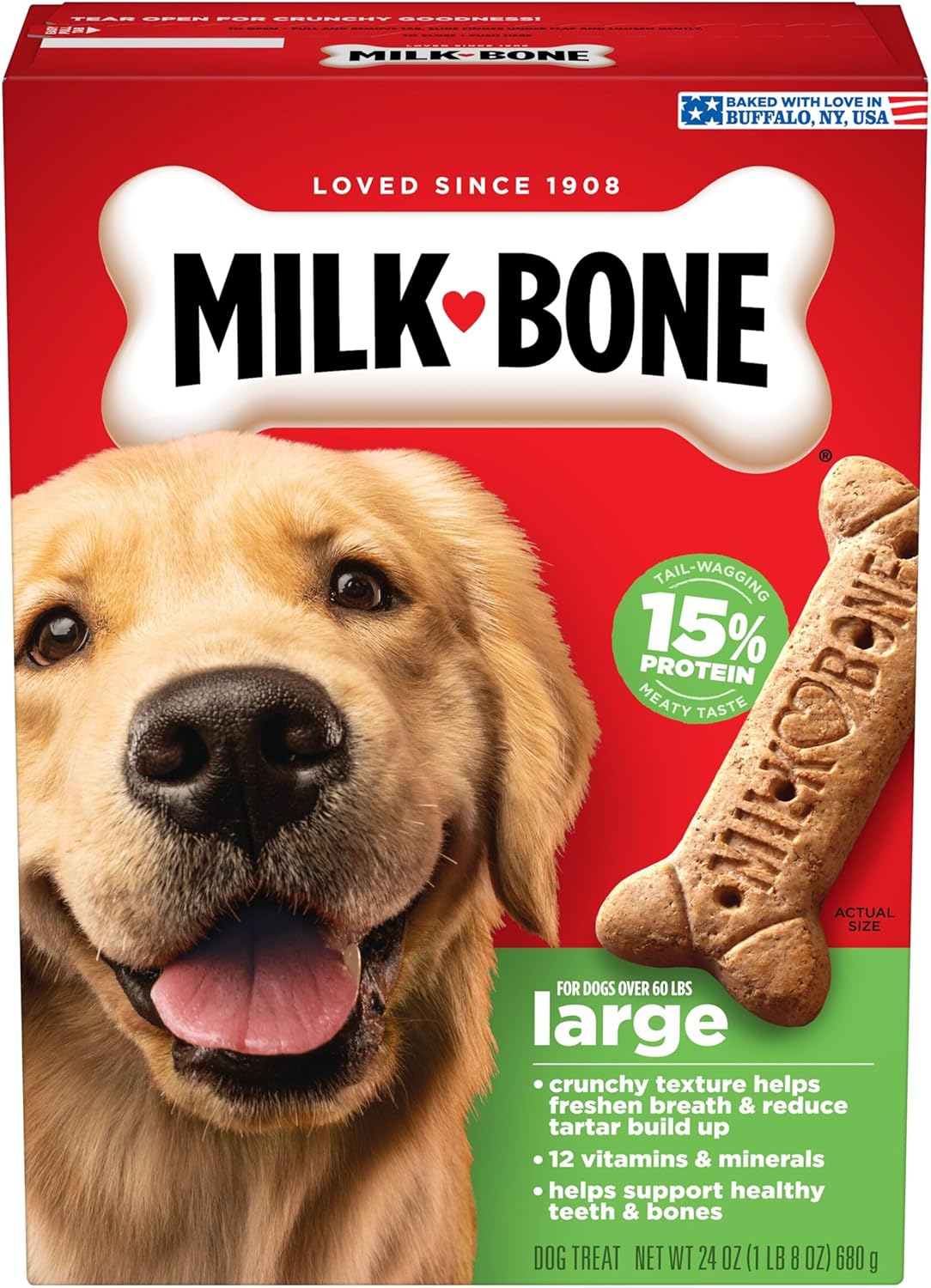 Milk-Bone Original Dog Treats Biscuits for Large Dogs, 10 Pounds (Packaging May Vary)