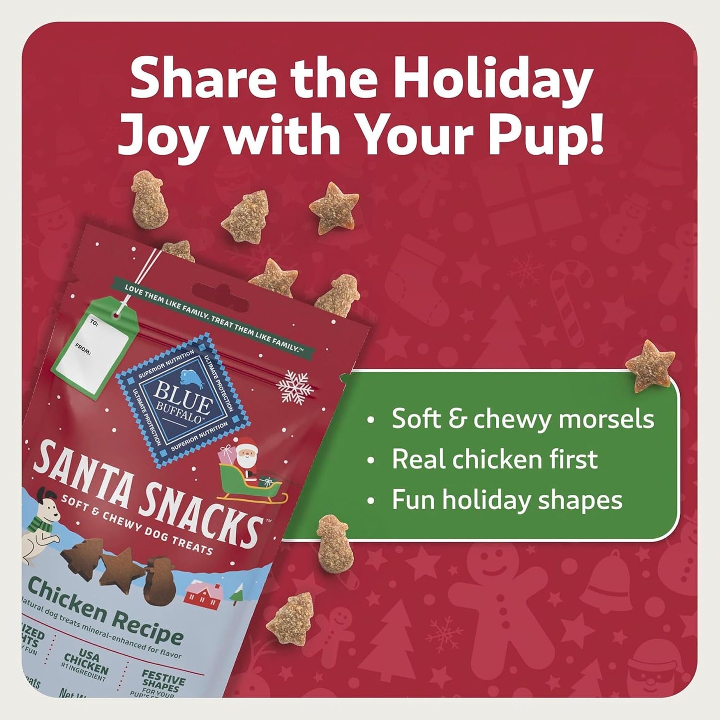 Santa Snacks Soft-Moist Dog Bits for Training, Chicken, 4.5-Oz Bag