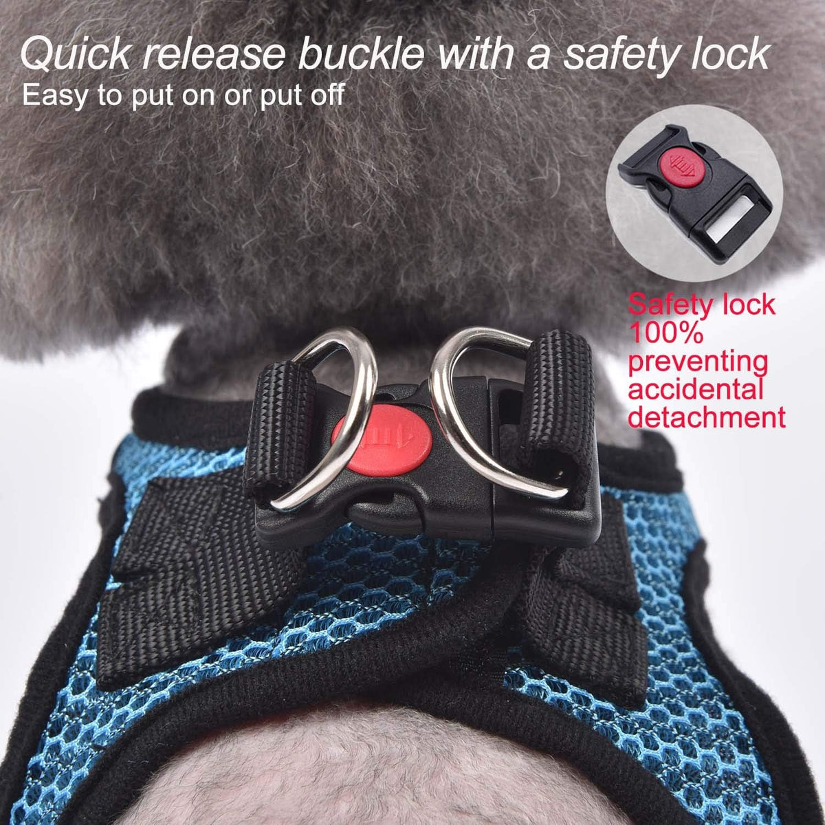 Dog Harness Step-In Breathable Puppy Cat Vest, X-Large, Blue