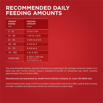 Purina ONE Dry Dog Food Lamb and Rice Formula 