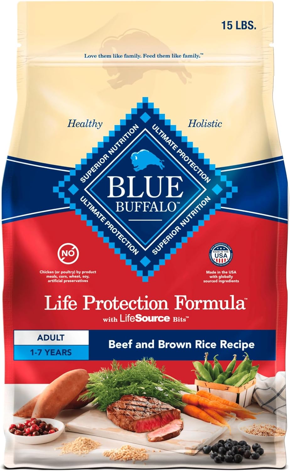 Life Protection Formula Adult Small Breed Dry Dog Food, Supports High Energy Needs, Made with Natural Ingredients, Chicken & Brown Rice Recipe, 15-Lb Bag