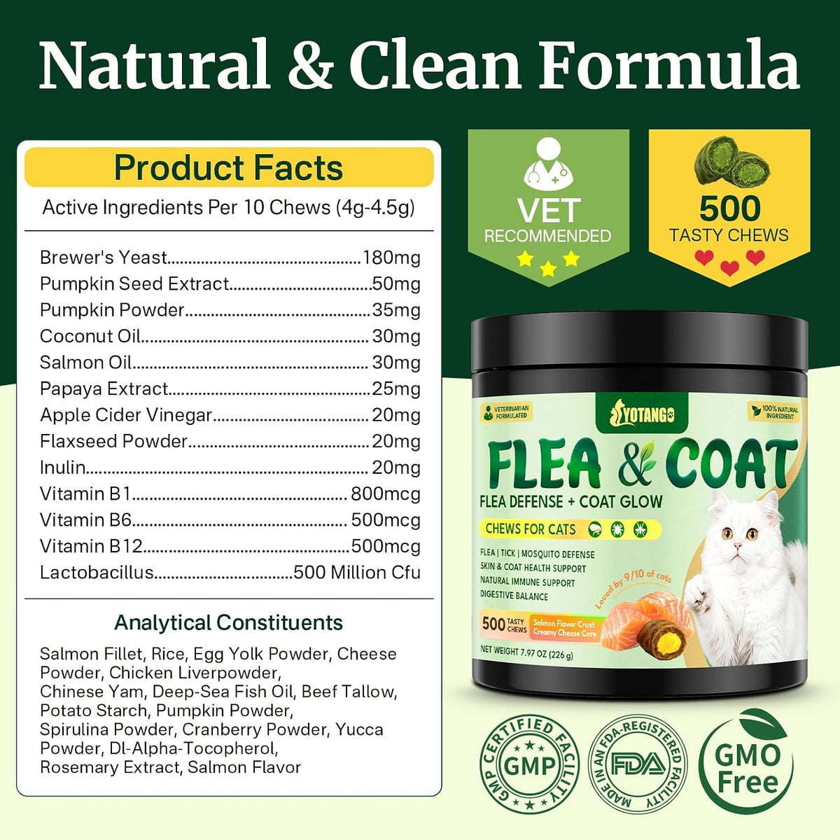 Flea and Tick Prevention for Cats, Cat Flea and Tick Treatment Chew