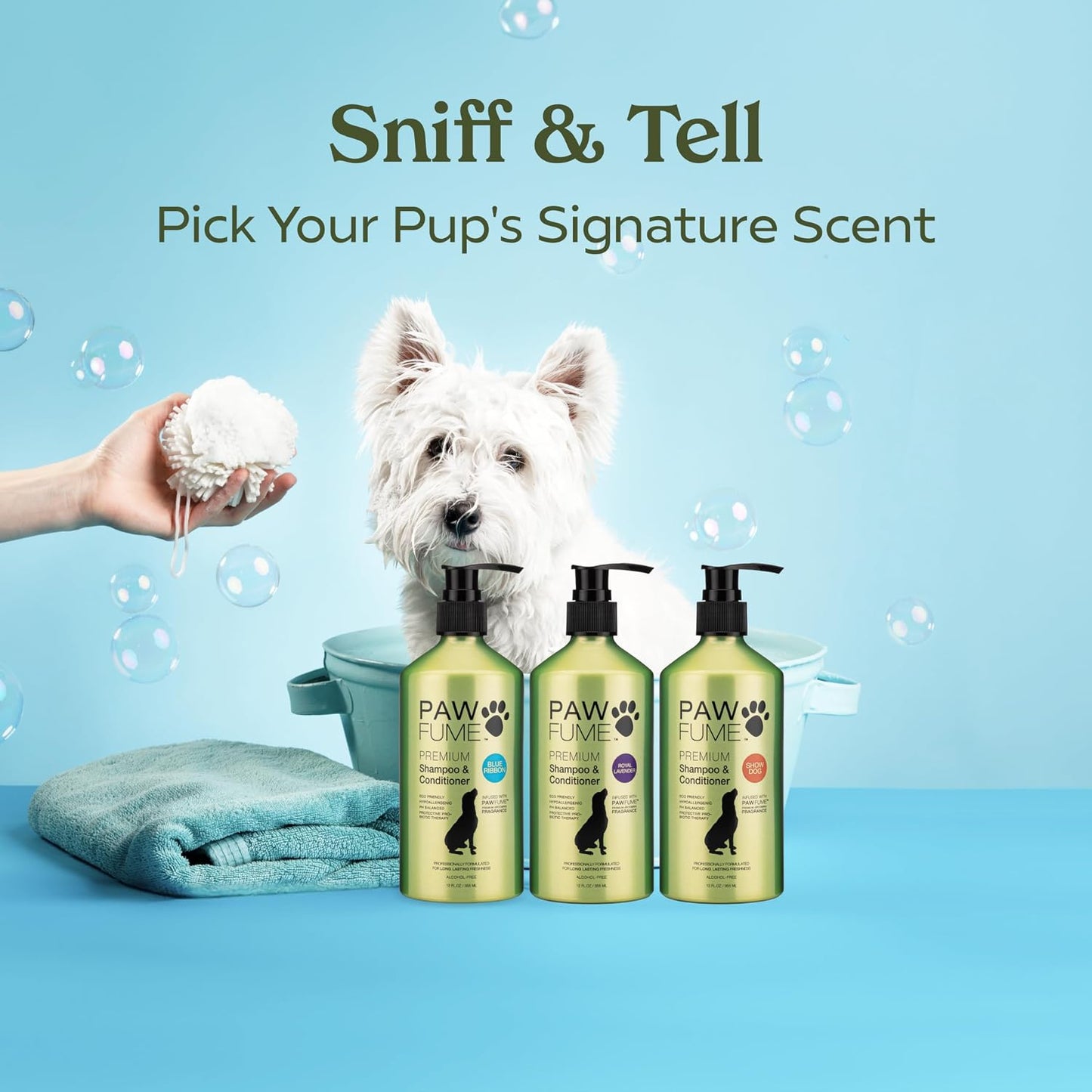 PAWFUME Dog Shampoo and Conditioner, Blue Ribbon, 1-Pack