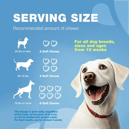 Hemp Calming Chews for Dogs Anxiety Relief for Dogs with L Theanine Chamomile