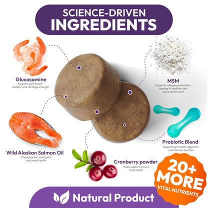 Dog Multivitamin Chewable Vitamins Supplements with Glucosamine 170 Chews Hip