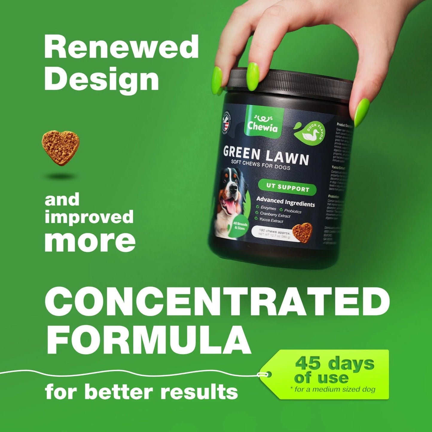 Grass Spot Chews for Dogs Probiotic Multivitamins Enzymes Vitality & UTI & Digective Support Urine Neutralizer for Lawn