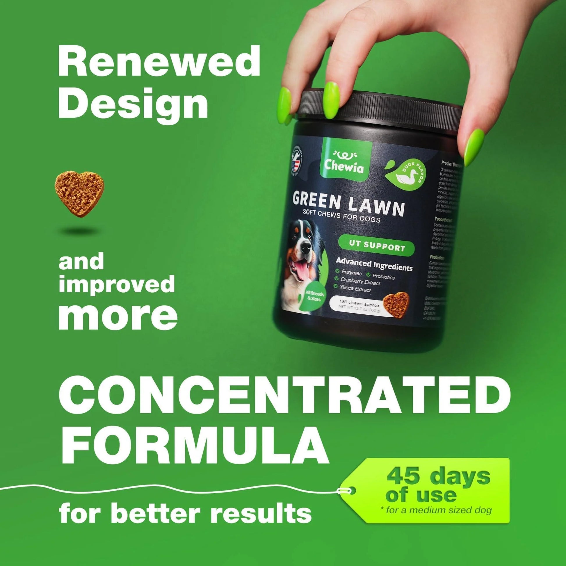 Grass Spot Chews for Dogs Probiotic Multivitamins Enzymes Vitality & UTI & Digective Support Urine Neutralizer for Lawn