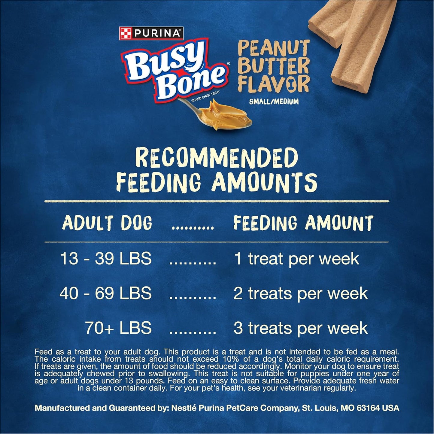 Purina Busy Bone Adult Dog Chew Bone Treats, Peanut Butter 