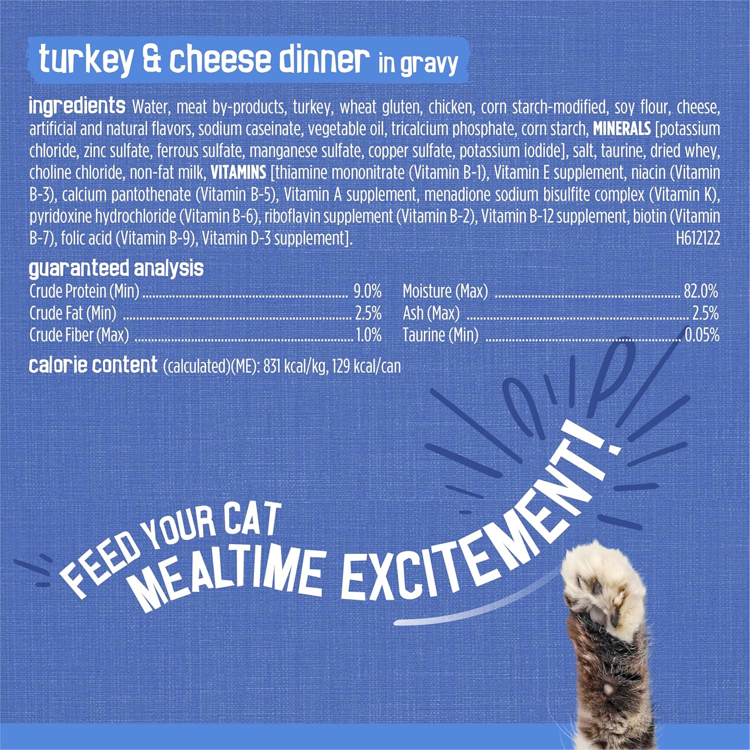 Purina  Gravy Wet Cat Food Variety Pack, Shreds with Beef, with Chicken, and Turkey and Cheese Dinner - (Pack of 24) 5.5 Oz. Cans